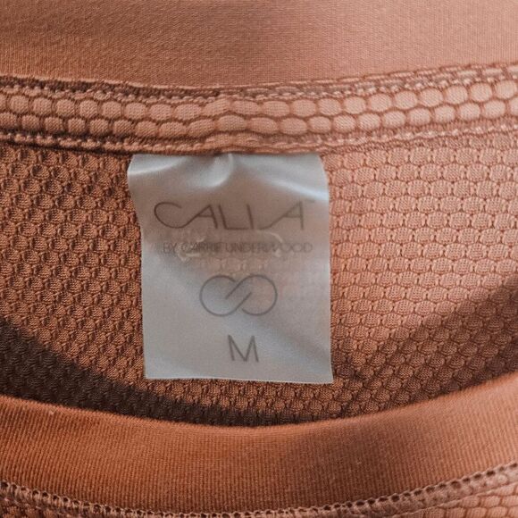 Calia Carrie Underwood Bubble Mesh Long Sleeve V-Neck Waffle Shirt Women's Bro - Picture 2 of 5